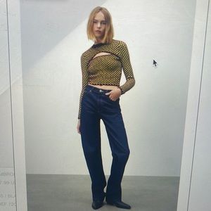 Zara cut out jacquard top sweater.